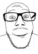 closed_mouth glasses mustache smile soyjak stubble template variant:punkjak // 918x1306 // 39.9KB