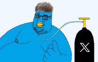 beak beard bird blue_skin eyebrows fat looking_at_you nasal_cannula oxygen_cylinder pointing series:x_inmigrants smile smirk transparent_background twitter variant:whalejak zoomer zoomer_hair // 1461x937 // 136.3KB