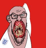 angry animal bear british distorted ear england flag flag:warwickshire flower glasses hair irl lion open_mouth plant rotten_teeth soyjak stubble teeth united_kingdom variant:feraljak warwickshire white_skin yellow_teeth you_were_one_i_ker // 1048x1081 // 289.1KB