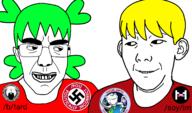 b_(4chan) soy 4chan anime anonymous friendship hair nate pol_(4chan) rmarkiplier smile subvariant:patrick variant:chudjak variant:kuzjak yotsoyba // 2072x1224 // 502.7KB