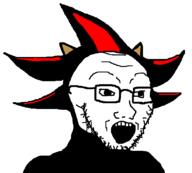 glasses open_mouth shadow_the_hedgehog sonic_the_hedgehog soyjak stubble variant:soyak // 1110x1000 // 25.4KB