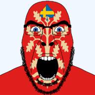 agder angry animal blue_eyes county facial_mark flag flag:agder flag:sweden forehead_mark glasses hair looking_at_you norway open_mouth plant queen_of_spades soyjak spade stubble subvariant:cobson_front2 subvariant:spadeson sweden thick_eyebrows transparent_background tree variant:cobson // 800x800 // 86.3KB