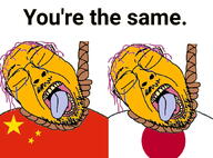 2soyjaks ack anhero asian china closed_eyes clothes crying eunice flag flag:china flag:japan hair hanging hiroyuki japan mustache noose open_mouth rope stubble text tongue variant:bernd white_background yellow_skin yellow_teeth you're_the_same // 1055x780 // 514.8KB