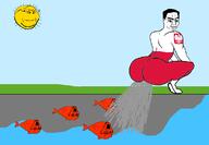 2soyjaks animal animal_abuse arm ass bloodshot_eyes broly_culo closed_mouth crying drawn_background fish full_body glasses hand leg open_mouth poland polish river smile soyjak stretched_mouth stubble subvariant:wholesome_soyjak sun variant:chudjak variant:gapejak variant:soyak // 1160x802 // 79.4KB