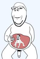 2soyjaks belly bloodshot_eyes chud crying fat full_body genitalia glasses hair lips naked no_eyebrows nsfw penis smile soyjak stubble subvariant:wholesome_soyjak variant:chudjak variant:gapejak vore xray // 648x945 // 162.8KB