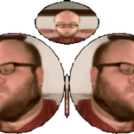 2019 3dgifmaker animated beard closed_mouth clothes distorted ext=gif fat fat_duel glasses irl open_mouth red_tshirt schizo soyboy subvariant:fatjak_irl tshirt variant:fatjak // 250x250 // 381.5KB
