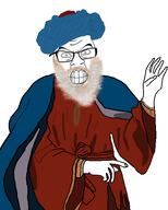 Thales_(user) abraham beard blue christianity classical_art classical_art_parody clothes glasses hand meta:namefags meta:op_took_a_selfie_of_xerself profile_picture red robes rope soyjak teeth variant:feraljak // 433x541 // 62.3KB