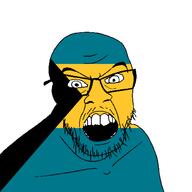 angry bahamas country flag glasses jacksepticeye looking_at_you mustache open_mouth soyjak stubble teeth variant:feraljak youtube // 1500x1500 // 25.7KB