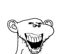 ear laughing open_mouth soyjak stubble subvariant:splicejak template variant:impish_soyak_ears // 485x457 // 24.0KB