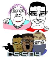 CT NS a24_slowburn chud counter_strike counter_strike_source counter_terrorist cs:soy friendship hugging nazism slowburn smile soyjak_party t terrorist tranny variant:bernd variant:chudjak variant:feraljak video_game // 821x923 // 520.5KB