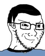 closed_mouth clothes ear glasses hair pointy_ears smile smug soyjak spock star_trek stubble variant:soyak // 322x400 // 40.0KB