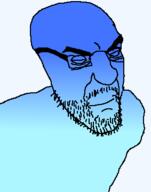 blue blue_skin calm closed_eyes closed_mouth glasses smile stubble variant:kliksjak // 283x360 // 9.9KB