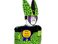 anime artist:pivkom__ award cell_(dragon_ball) closed_mouth dragon_ball dragon_ball_z fat_fetish glasses looking_at_you mouth smug soyjak stubble subvariant:soyak_(smug) text variant:soyak white_background // 1000x750 // 154.5KB