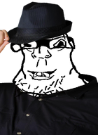 bald clothes fat fedora glasses hat jerry_messing neckbeard smile soyjak stubble teeth_showing tips_fedora transparent_background variant:lactoriajak // 347x475 // 87.2KB