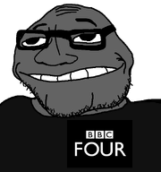 bald bbc_four british_broadcasting_corporation chin glasses logo smirk soyjak stubble subvariant:lakuse transparent_background variant:smugjak wrinkles // 600x640 // 16.5KB