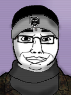 atomwaffen_division chud crt front_facing glasses headband hearts_of_iron scarf shield smile subvariant:chudjak_front tfr the_fire_rises variant:chudjak // 156x210 // 33.1KB