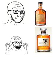 arm concerned frown glasses hand hands_up japan japanese_text open_mouth soyjak stubble subvariant:wewjak text thing_japanese variant:soyak whisky // 680x723 // 281.7KB