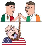 Shitalalalalian celtic chud flag:ireland flag:mexico flag:united_states handshake hanging hispanic ireland irish_flag mexico rope shitalian shitaly united_states variant:bernd variant:chudjak // 1560x1677 // 534.8KB