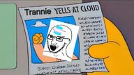 abraham_simpson arm glasses hand newspaper old_man_yells_at_cloud open_mouth soyjak stubble text the_simpsons tranny transgender_flag variant:soyak // 680x382 // 42.1KB