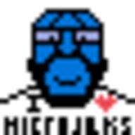 blue_skin closed_mouth clothes glasses heart i_love low_resolution microjak pixel_art smile soyjak stubble subvariant:science_lover variant:markiplier_soyjak white_background // 30x30 // 745