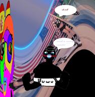 2soyjaks arm ball_gag bbc black_skin bow colorful country crying diaper distorted flag glasses irl_background kris_kane open_mouth pacifier queen_of_spades shirtless sitting soyjak spain speech_bubble stubble subvariant:soylita tongue united_states uwu variant:gapejak variant:quirkjak // 1020x1034 // 1.1MB