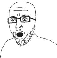 glasses open_mouth soyjak stubble variant:unknown // 700x706 // 7.1KB