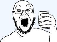 beard glasses holding_object holding_phone open_mouth phone template transparent_background variant:selfiejak // 584x428 // 10.2KB