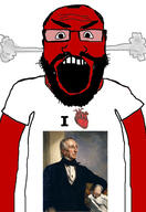 angry balding beard clothes glasses hair heart i_love john_tyler open_mouth red_skin soyjak subvariant:science_lover tshirt variant:markiplier_soyjak // 2819x4096 // 889.3KB