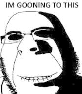 bald biting_lip closed_mouth creepy dark_eyes glasses gooner shading smile stubble subvariant:hornyson text variant:cobson // 190x219 // 9.5KB