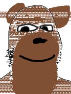 animal bear brown_skin ear smile snout soyjak stubble subvariant:tismjak variant:gapejak // 192x255 // 12.4KB