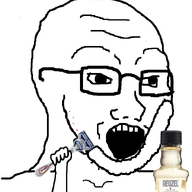 aftershave arm beard blood glasses hand holding_object open_mouth razor reuzel shaving soyjak variant:soyak // 708x800 // 182.9KB