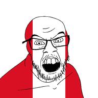 angry country flag flag:peru glasses looking_at_you mustache open_mouth peru soyjak stubble teeth variant:feraljak // 1500x1500 // 22.4KB