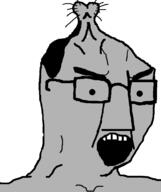 angry balding brainlet glasses hair merge npc open_mouth variant:chudjak variant:soyak // 645x770 // 31.8KB