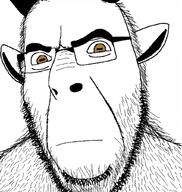 angry fur glasses goat hairy horn looking_at_viewer looking_at_you neutral peep_poop_niggers_dying soyjak variant:cobson // 968x1024 // 461.6KB
