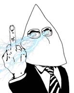 fuck fuck_you kkk ku_klux_klan lightning middle_finger thunder variant:cobson white_supremacist // 506x632 // 171.0KB