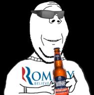 arm beer clothes glasses hand holding_object mitt_romney politics samuel_adams soyjak stubble subvariant:wholesome_soyjak sunglasses text tshirt variant:gapejak // 1498x1524 // 633.0KB