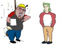 4chad 4chan SHITTY anime anti_sharty brown_skin bulge chad die_sharty_die fat flies hair nate piss poop rope soyjak_party soyjak_pitty variant:shotjak white_skin yotsoyba // 833x626 // 195.5KB