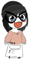 anime avengers beanie blush clothes dress female girl glasses gyate_gyate hair happy hat japanese_text necklace smile variant:soytan // 639x1196 // 184.0KB