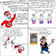 1488 1920 2000 adolf_hitler amerimutt blood bloodshot_eyes blush cap clenched_teeth clothes comic crying dead flag flag:france flag:nazi_germany flag:united_kingdom flag:united_states france full_body glasses gun hat m1_helmet meme mustache nazism open_mouth portrait soviet_union soyjak speech_bubble suicide swastika text thinking united_kingdom united_states variant:bernd variant:chudjak weapon yellow_teeth // 1024x1024 // 258.3KB