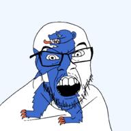 angry animal bear buskerud county flag flag:buskerud glasses hair looking_at_you mustache norway open_mouth soyjak stubble teeth tongue transparent_background variant:feraljak // 1500x1500 // 168.1KB