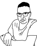 arm chud closed_mouth clothes ear glasses hair hand variant:unknown // 884x1080 // 113.1KB