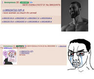 bloodshot_eyes clenched_teeth crying gigachad glasses pol_(4chan) screenshot soyjak text variant:chudjak // 1647x1378 // 633.8KB