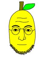 closed_mouth food fruit glasses john_lennon lemon lennon_lemon pun soyjak stubble variant:lennonjak // 600x800 // 12.5KB