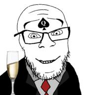 bbc clothes glass glasses necktie queen_of_spades smile soyjak stubble tattoo variant:feraljak wine // 1000x1000 // 180.8KB