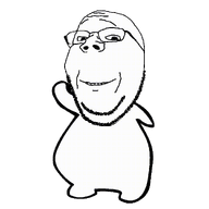 animated ext=gif glasses smile stubble subvariant:wholesome_soyjak variant:gapejak wave // 1080x1080 // 63.4KB