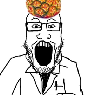ananas arm can canned_food doctor dr_sprokeberg foodjak glasses hand holding_object open_mouth pineapple soyjak stubble variant:markiplier_soyjak // 686x1200 // 418.5KB