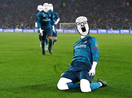 athlete blur celebration cristiano_ronaldo field football irl_background kit knee_slide logo open_mouth real_madrid soccer stadium variant:a24_slowburn_soyjak variant:bernd variant:cobson variant:soyak // 2500x1868 // 5.7MB