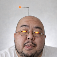 antenna bald beard clothes ear eyebrows glowing_eyes irl meta:ai_generated mustache orange_eyes reddit tongue tongue_out variant:ukmutt white_skin // 1024x1024 // 1.4MB