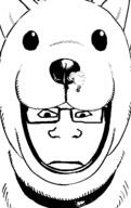 costume dog manga neutral one_punch_man saitama_(one-punch_man) subvariant:neutralplier subvariant:wholesome_soyjak variant:gapejak variant:markiplier_soyjak watchdog_man // 1349x2141 // 71.6KB