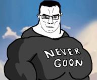 animated buff closed_mouth clothes ext=mp4 front_facing glasses hair never_goon side_profile sky smile smug subvariant:chudjak_front subvariant:muscular_chud text variant:chudjak video // 1308x1080, 1.9s // 176.0KB